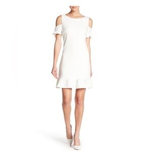 Betsey Johnson White Cold Shoulder Mini Dress